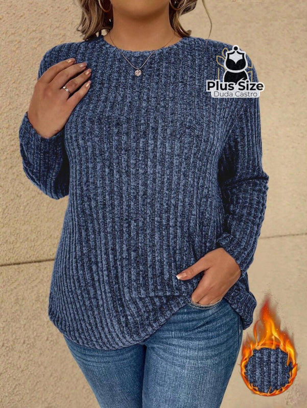 Blusa de Frio em Malha de Viscose Plus Size Blusa de Frio em Malha de Viscose Plus Size