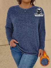 Blusa de Frio em Malha de Viscose Plus Size Blusa de Frio em Malha de Viscose Plus Size