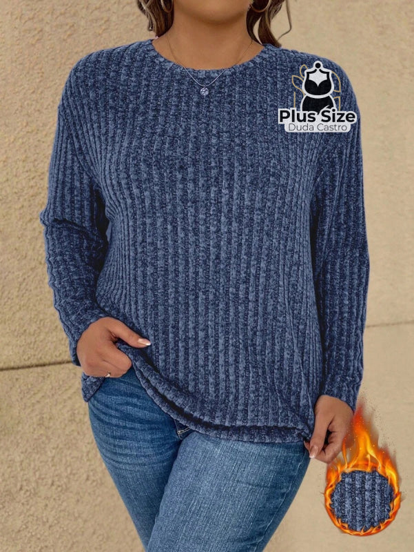 Blusa de Frio em Malha de Viscose Plus Size Blusa de Frio em Malha de Viscose Plus Size