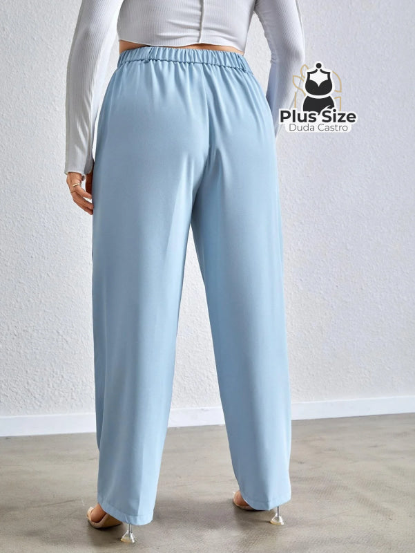 Calça Cenoura Cintura Alta Com Passa Cinto Várias Cores Plus Size Calça