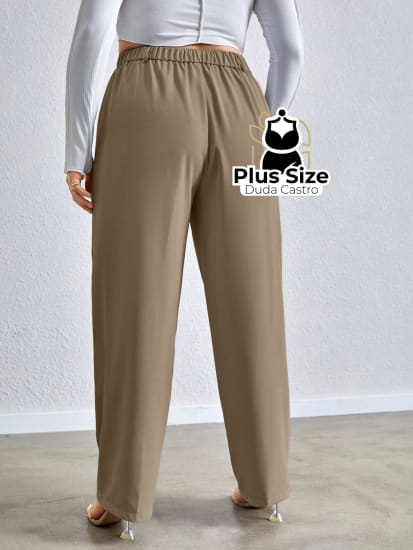 Calça Cenoura Cintura Alta Com Passa Cinto Várias Cores Plus Size Calça