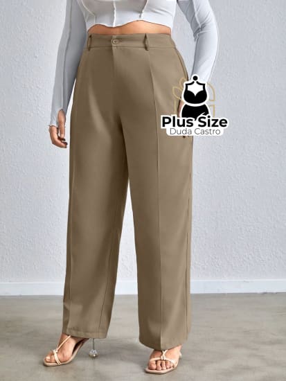 Calça Cenoura Cintura Alta Com Passa Cinto Várias Cores Plus Size Calça