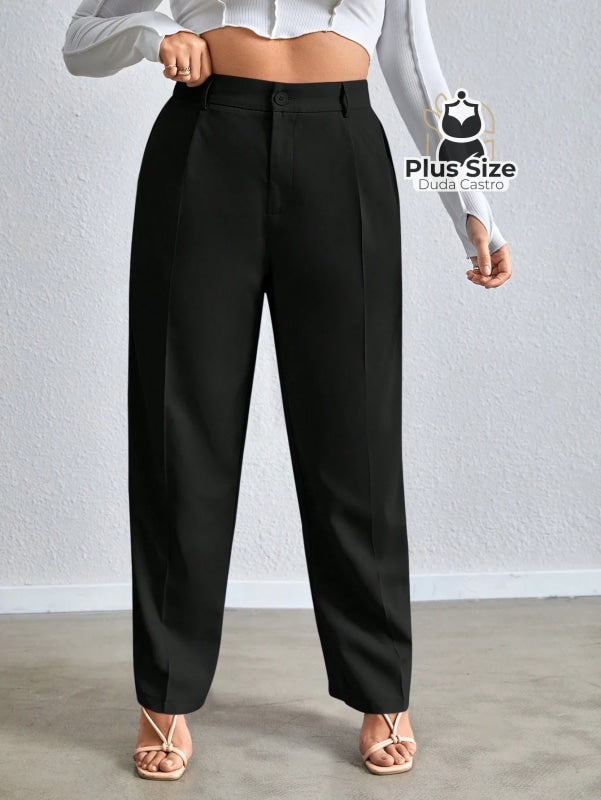 Calça Cenoura Cintura Alta Com Passa Cinto Várias Cores Plus Size Calça