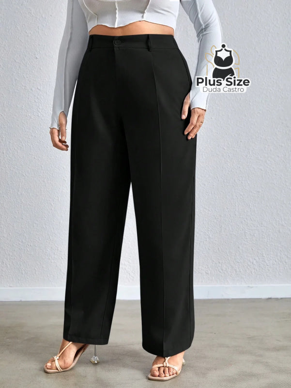 Calça Cenoura Cintura Alta Com Passa Cinto Várias Cores Plus Size Calça