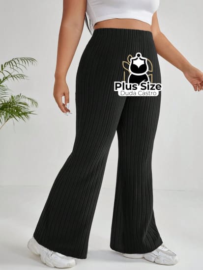 Calça Cintura Alta Flare Plus Size Calça