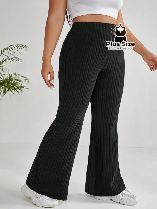 Calça Cintura Alta Flare Plus Size Calça