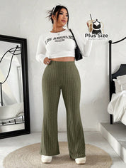 Calça Cintura Alta Flare Plus Size