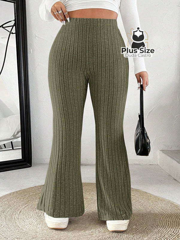 Calça Cintura Alta Flare Plus Size