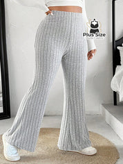 Calça Cintura Alta Flare Plus Size G / Cinza