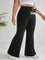 Plussize Calça Cintura Alta Calças Perna Flare G / Preto Calça