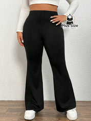 Calça Cintura Alta Perna Flare Preta Calça