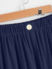 Calça Lisa Com Coz Elático E Botão Várias Cores Plus Size Calça