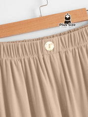 Calça Lisa Com Coz Elático E Botão Várias Cores Plus Size Calça