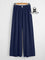 Calça Lisa Com Coz Elático E Botão Várias Cores Plus Size G / Azul Marinho Calça