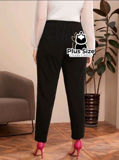 Plussize Calça Com Detalhe Em Lantejoula Calça