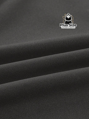 Calça de Perna Larga com Alta Elasticidade e Detalhes em Cinto Embutido Plus Size Várias Cores Calça de Perna Larga com