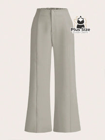 Calça Reta Simples Elegante Delicada Várias Cores Plus Size G / Cinza 130 Calça Reta Simples Elegante Delicada Várias