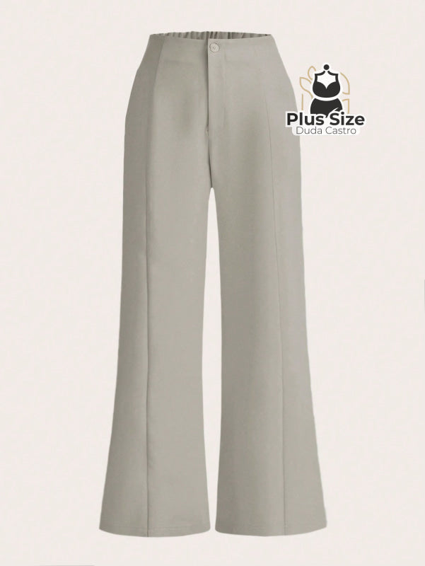 Calça Flare Alfaiataria com Cintura Flexível e Caimento Impecável Calça Reta Simples Elegante Delicada Várias Cores