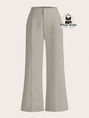 Calça Flare Alfaiataria com Cintura Flexível e Caimento Impecável Calça Reta Simples Elegante Delicada Várias Cores