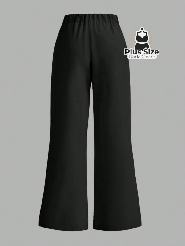 Calça Flare Alfaiataria com Cintura Flexível e Caimento Impecável Calça Reta Simples Elegante Delicada Várias Cores