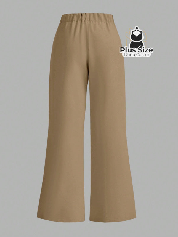 Calça Flare Alfaiataria com Cintura Flexível e Caimento Impecável Calça Reta Simples Elegante Delicada Várias Cores