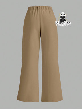 Calça Flare Alfaiataria com Cintura Flexível e Caimento Impecável Calça Reta Simples Elegante Delicada Várias Cores