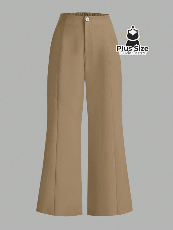 Calça Flare Alfaiataria com Cintura Flexível e Caimento Impecável Calça Reta Simples Elegante Delicada Várias Cores