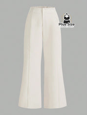 Calça Flare Alfaiataria com Cintura Flexível e Caimento Impecável Calça Reta Simples Elegante Delicada Várias Cores