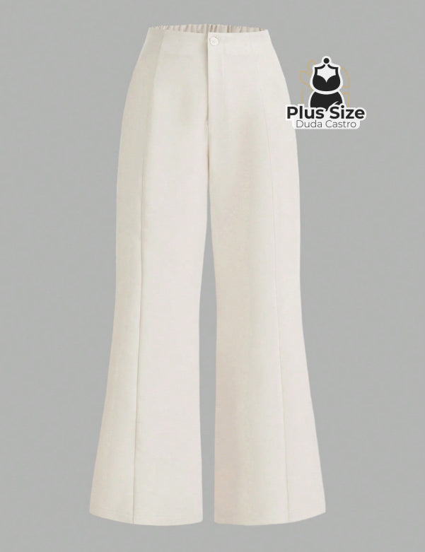 Calça Flare Alfaiataria com Cintura Flexível e Caimento Impecável Calça Reta Simples Elegante Delicada Várias Cores