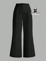 Calça Flare Alfaiataria com Cintura Flexível e Caimento Impecável Calça Reta Simples Elegante Delicada Várias Cores