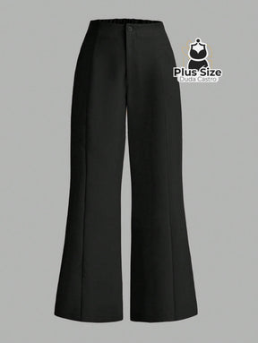 Calça Flare Alfaiataria com Cintura Flexível e Caimento Impecável Calça Reta Simples Elegante Delicada Várias Cores