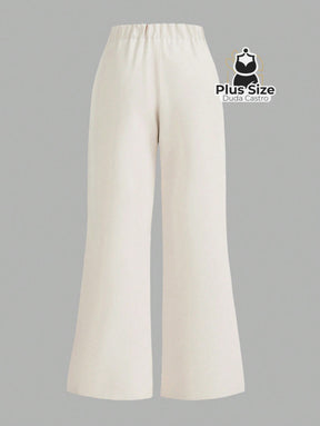 Calça Flare Alfaiataria com Cintura Flexível e Caimento Impecável Calça Reta Simples Elegante Delicada Várias Cores