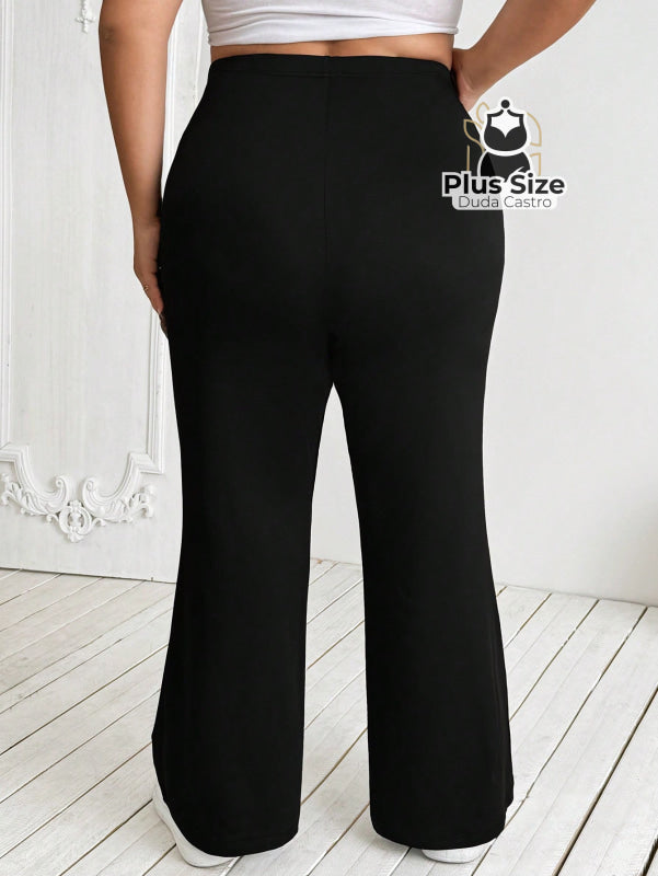 Calça Flare de Alta Elasticidade Plus Size Extra 125 Calça Flare de Alta Elasticidade Plus Size Extra