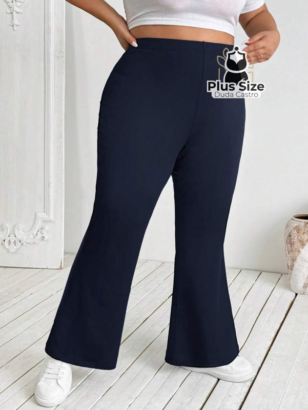 Calça Flare de Alta Elasticidade Plus Size Extra Calça Flare de Alta Elasticidade Plus Size Extra
