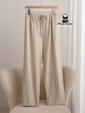 Calça Natural Luxe com Bolsos Laterais | 100% Algodão Calça Natural Luxe com Bolsos Laterais | 100% Algodão