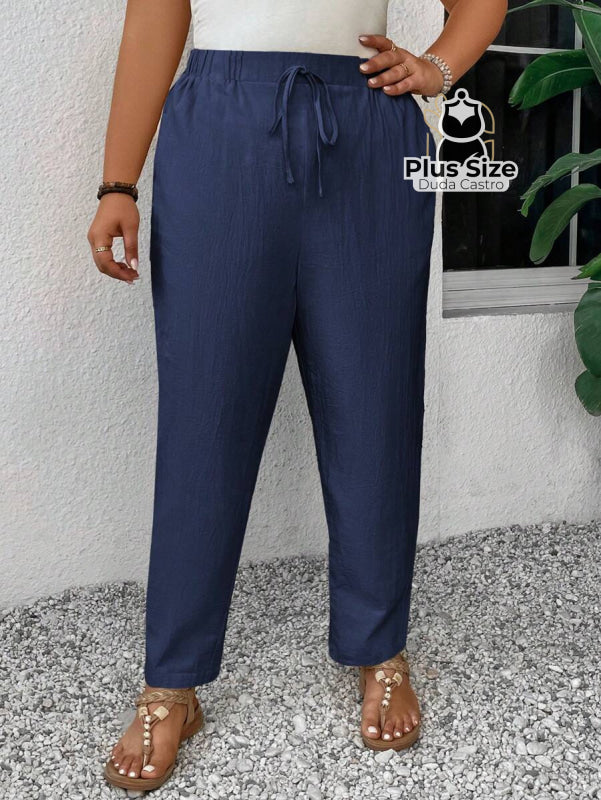 Calça Natural Luxe com Bolsos Laterais | 100% Algodão Calça Natural Luxe com Bolsos Laterais | 100% Algodão