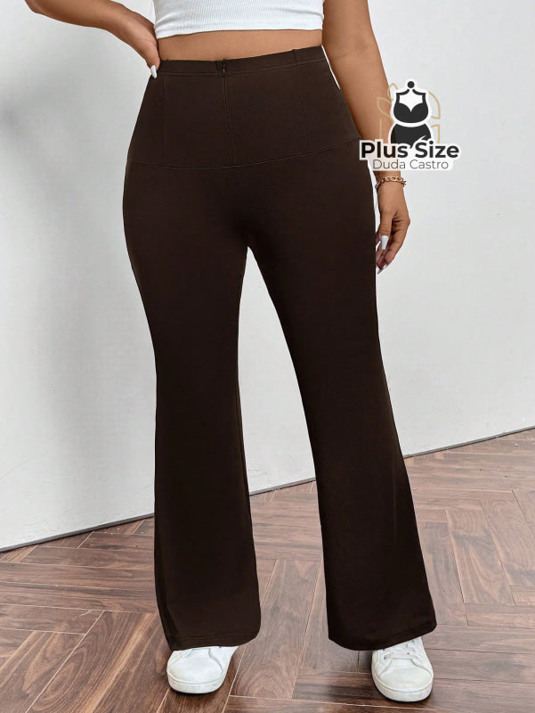 Calça Pantalona Modeladora Plus Size – Cintura Alta e Efeito Levanta Bumbum Calça Pantalona Modeladora Plus Size –