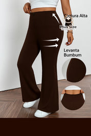 Calça Pantalona Modeladora Plus Size – Cintura Alta e Efeito Levanta Bumbum Calça Pantalona Modeladora Plus Size –