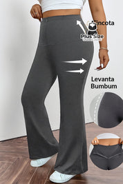 Calça Pantalona Modeladora Plus Size – Cintura Alta e Efeito Levanta Bumbum Calça Pantalona Modeladora Plus Size –