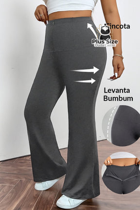 Calça Pantalona Modeladora Plus Size – Cintura Alta e Efeito Levanta Bumbum Calça Pantalona Modeladora Plus Size –