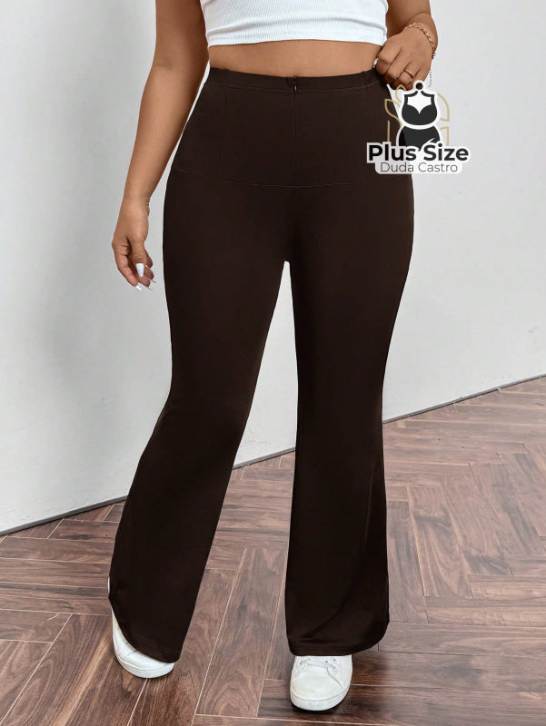 Calça Pantalona Modeladora Plus Size – Cintura Alta e Efeito Levanta Bumbum Calça Pantalona Modeladora Plus Size –