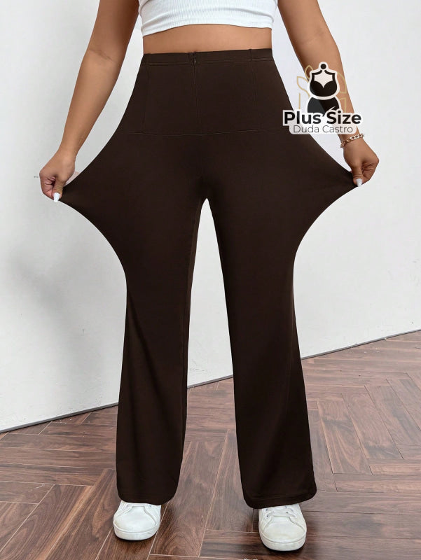 Calça Pantalona Modeladora Plus Size – Cintura Alta e Efeito Levanta Bumbum Calça Pantalona Modeladora Plus Size –