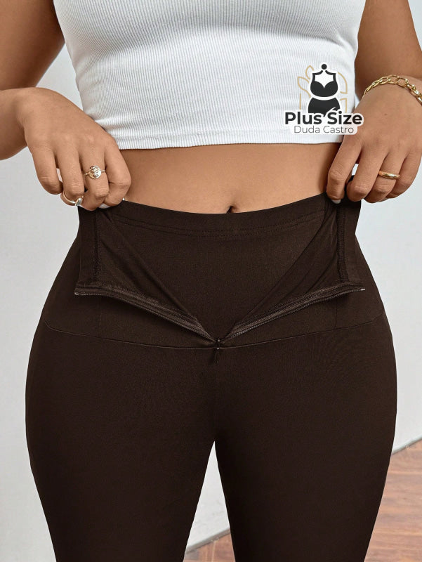 Calça Pantalona Modeladora Plus Size – Cintura Alta e Efeito Levanta Bumbum Calça Pantalona Modeladora Plus Size –