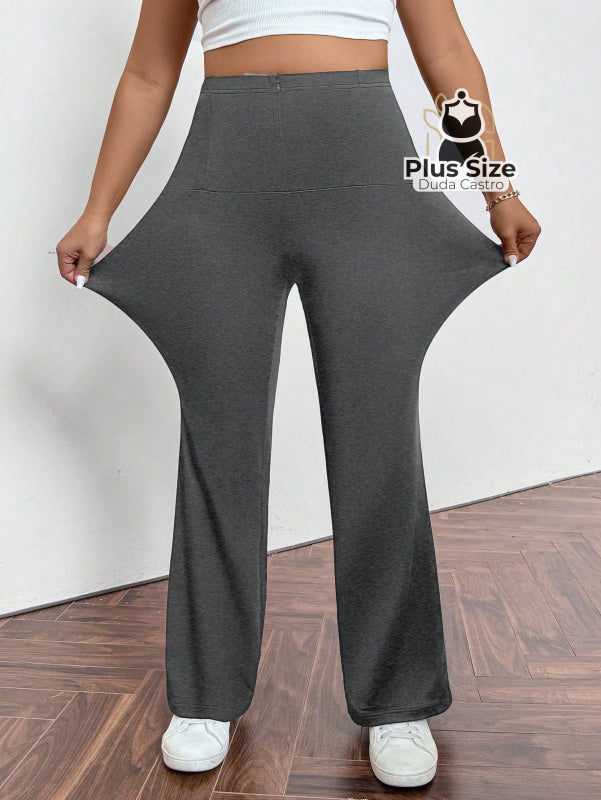 Calça Pantalona Modeladora Plus Size – Cintura Alta e Efeito Levanta Bumbum Calça Pantalona Modeladora Plus Size –