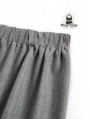 Calça Perna Larga Cintura Alta com Detalhe de Botões Várias Cores Plus Size Calça Perna Larga Cintura Alta com Detalhe