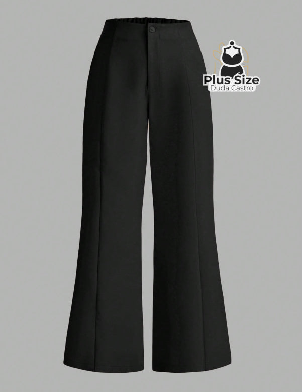 Calça Reta Simples Elegante Delicada Plus Size Extra 130 Calça Reta Simples Elegante Delicada Plus Size Extra