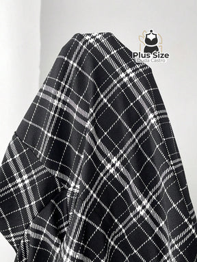 Calça Xadrez Social Plissado com Bolso Inclinado Plus Size Calça Xadrez Social Plissado com Bolso Inclinado Plus Size