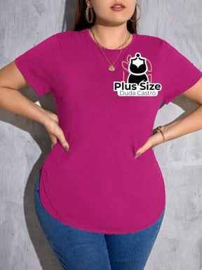 Camisa Básica Gola Redonda Plus Size Várias Cores Blusa