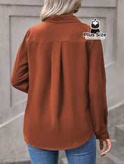 Camisa Casual com Botões Plus Size Várias Cores Camisa Casual com Botões Plus Size Várias Cores
