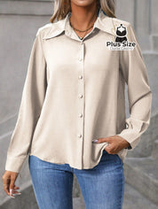 Camisa Casual com Botões Plus Size Várias Cores Camisa Casual com Botões Plus Size Várias Cores